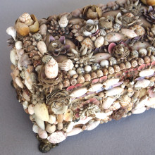 Exquisite antique shell box, late 1800s.